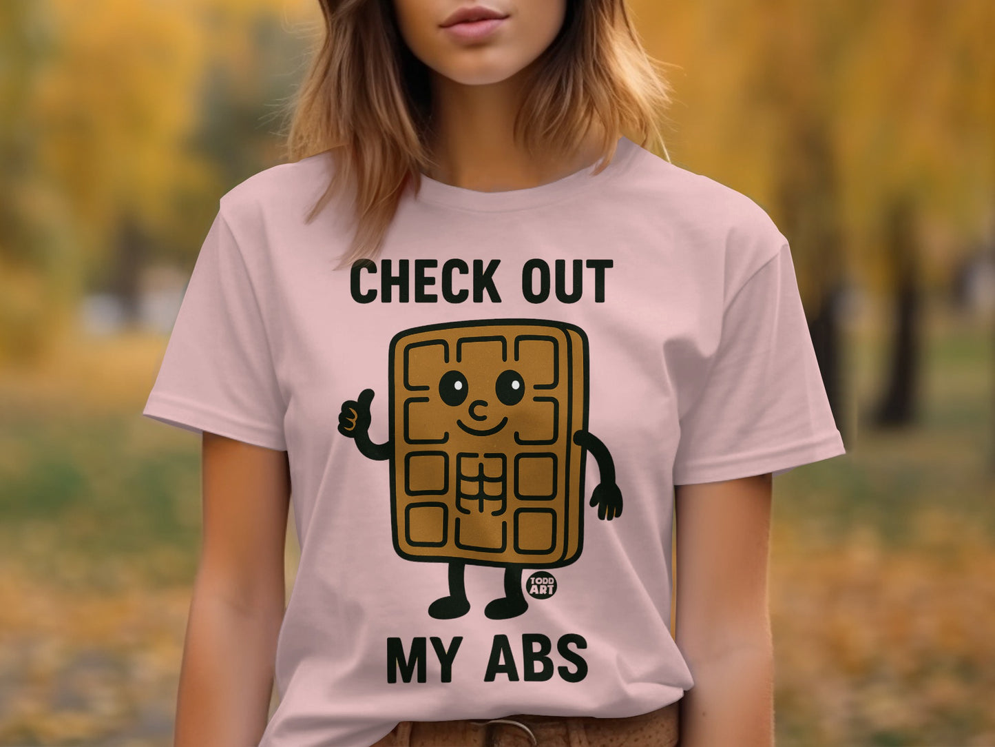 Check Out My Abs Waffle Graphic Tee for Fun Style