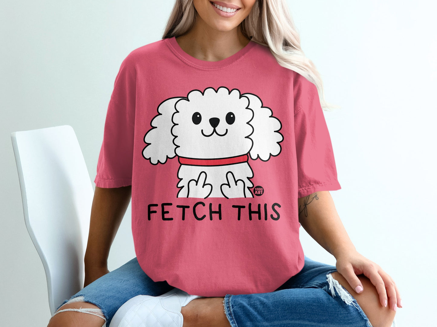 Fetch This Cute Dog Graphic Tee Shirt