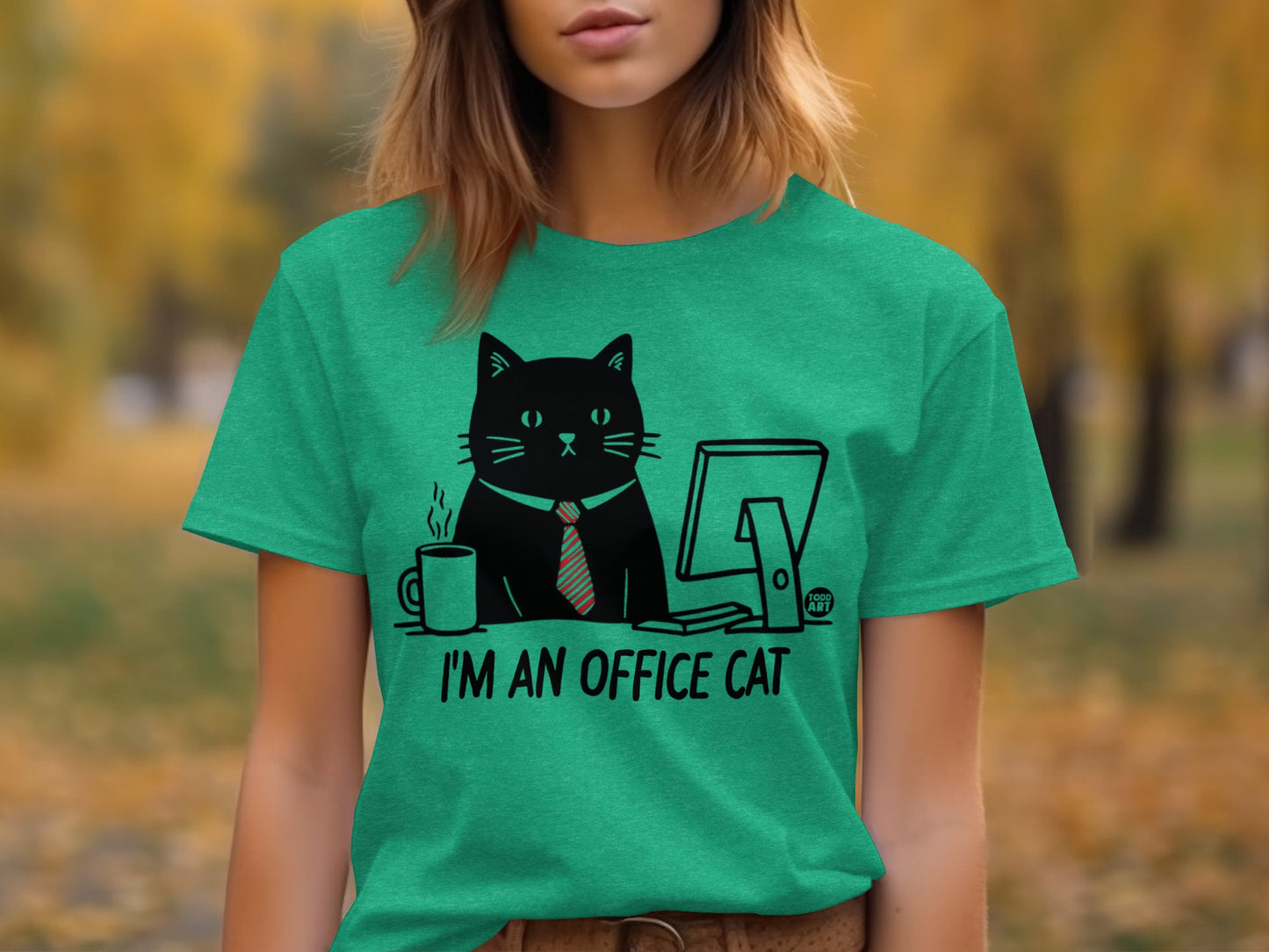 I'm An Office Cat Humorous Graphic T-Shirt for Cat Lovers