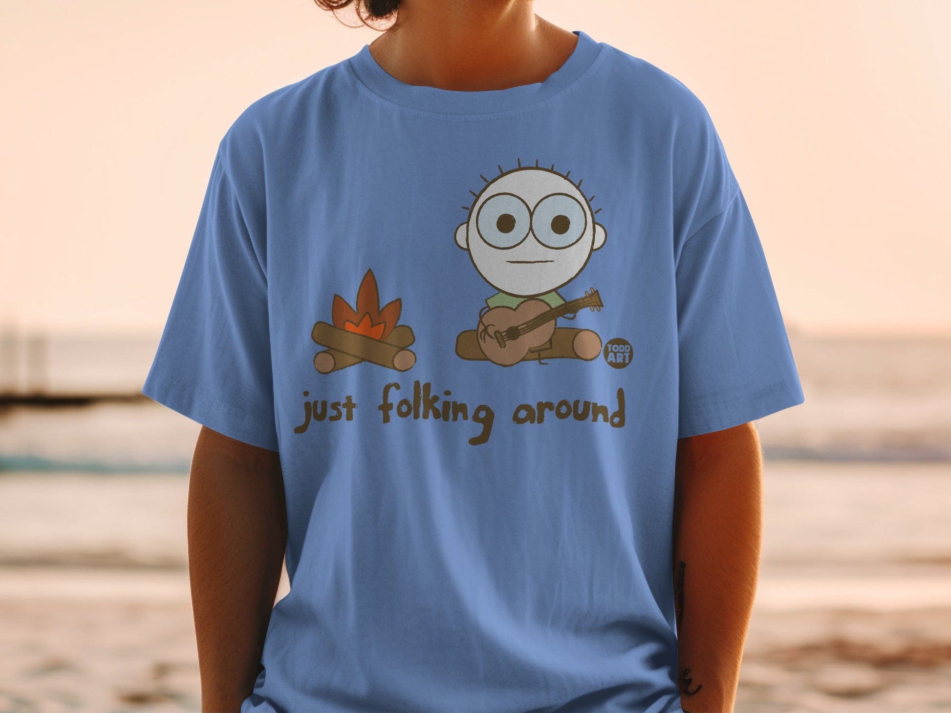Just Folking Around Music Cartoon Character Shirt