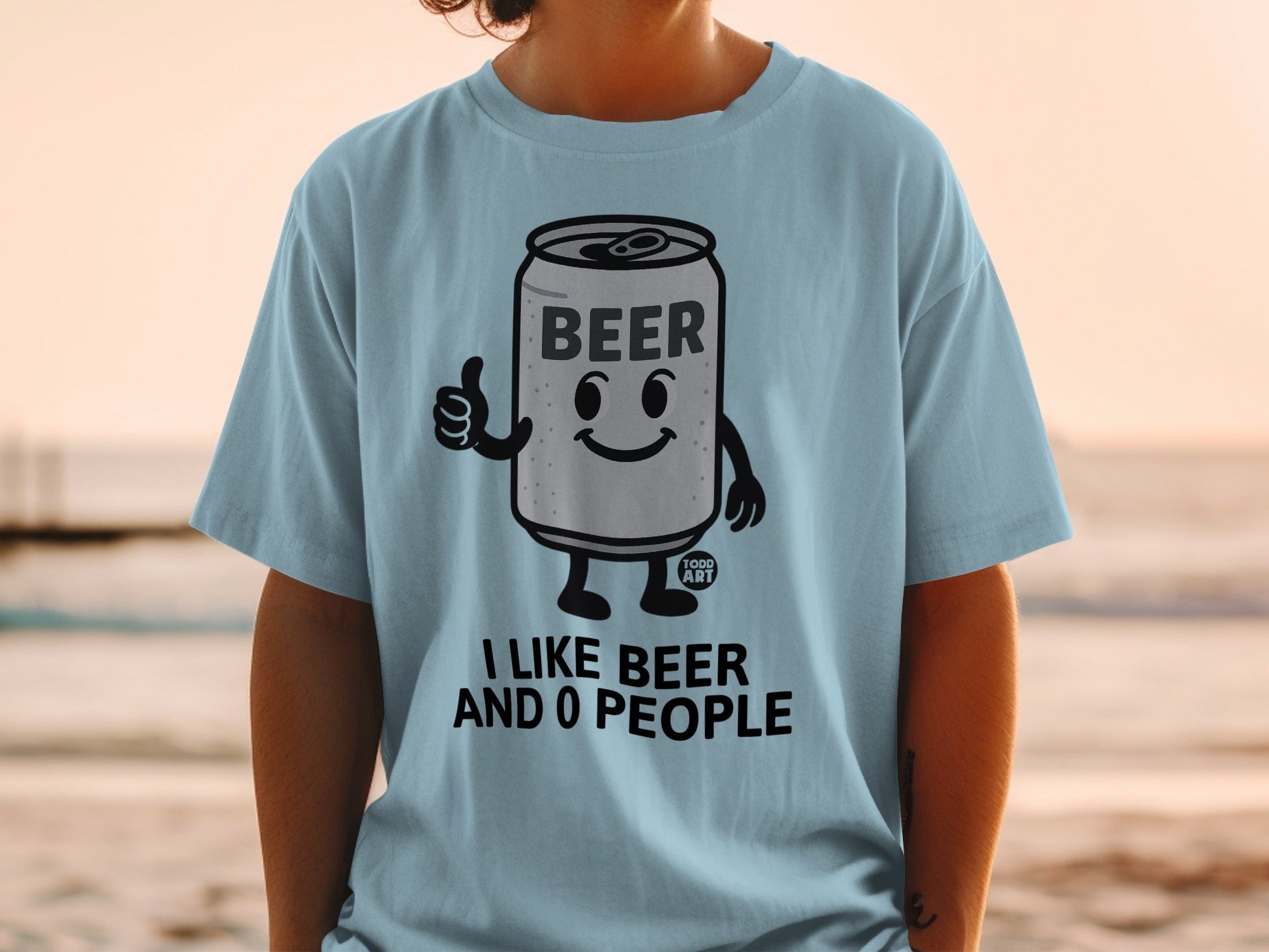 I Like Beer and 0 People Funny Statement T-Shirt
