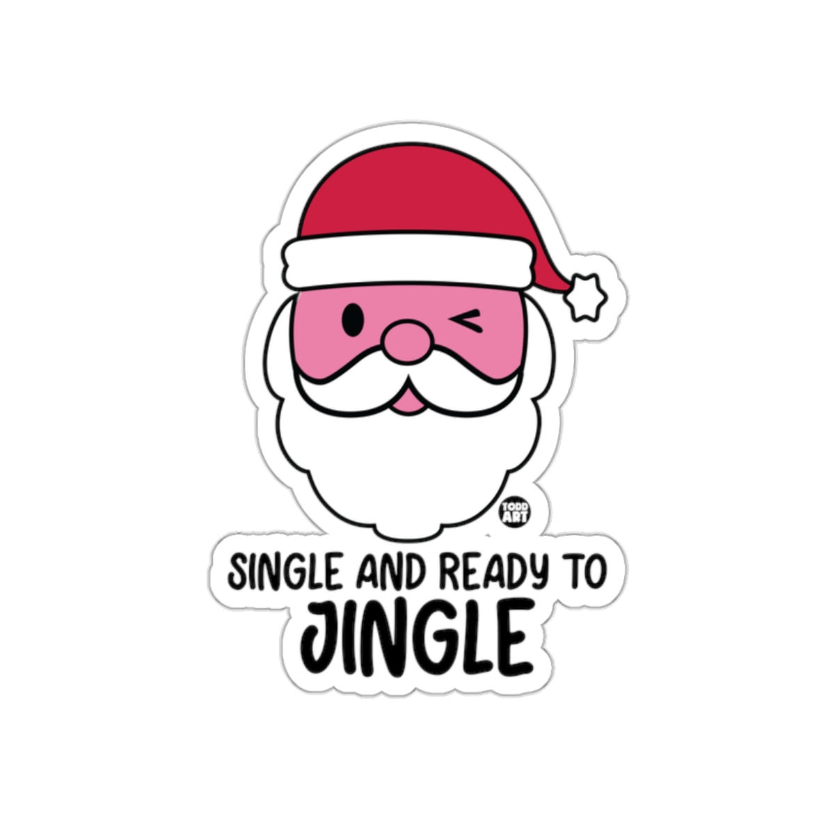 Single and Ready to Jingle Santa Sticker