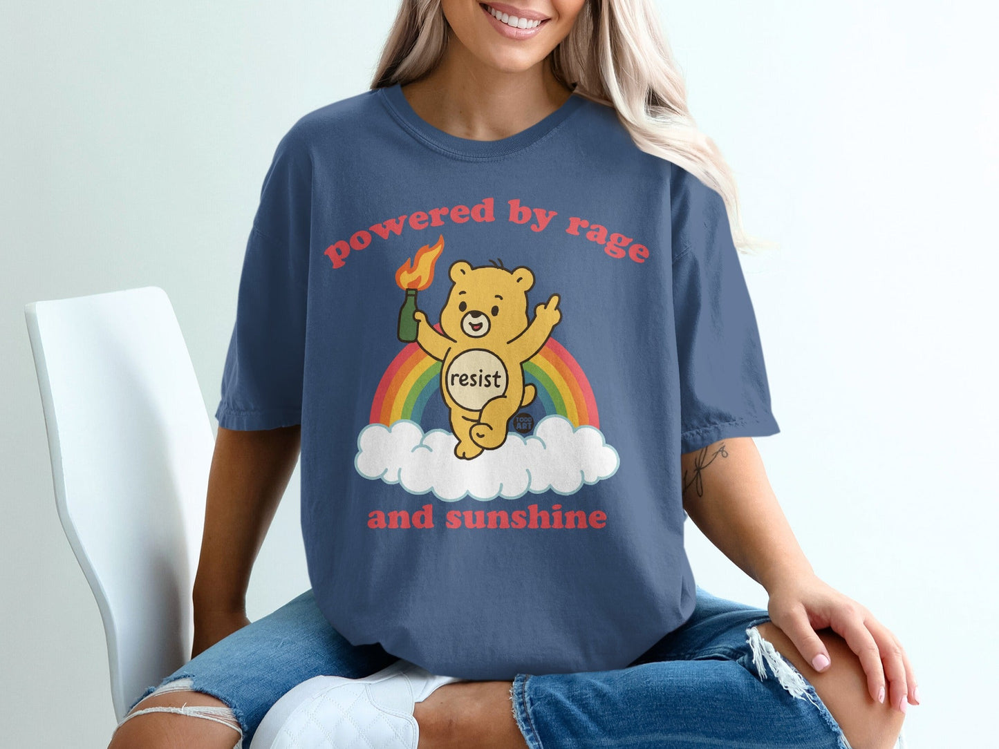 Powered by Rage and Sunshine Resist Bear Shirt