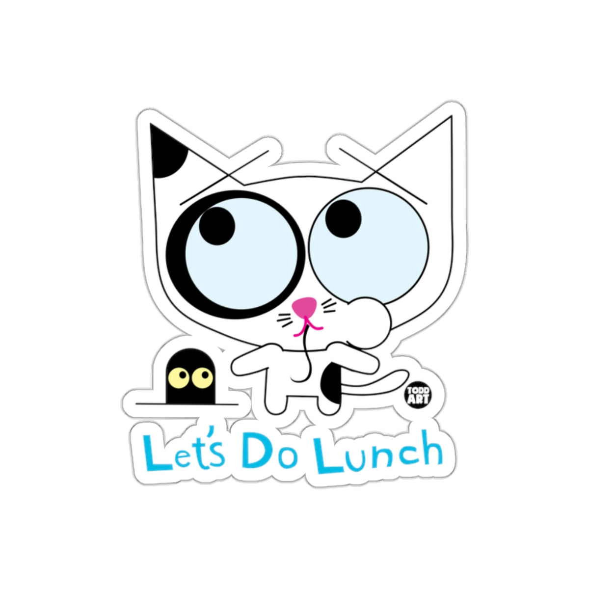 Let's Do Lunch Cute Cat Illustration Sticker