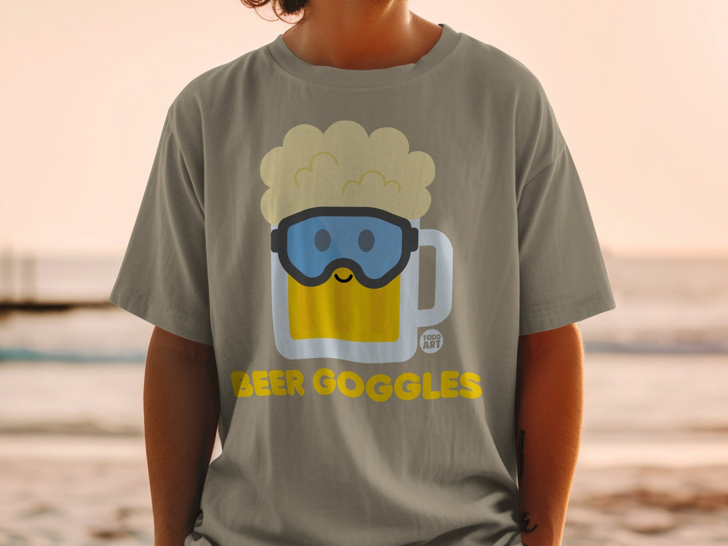 Funny Beer Goggles Graphic Tee for Casual Wear