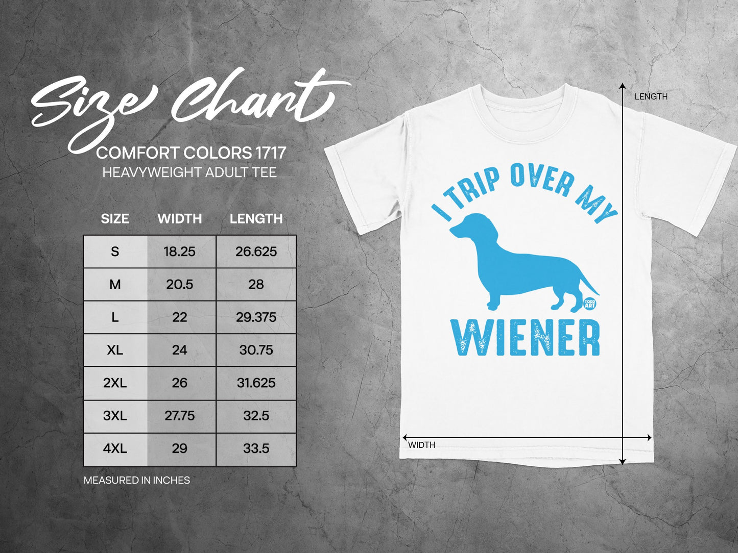 I Trip Over My Wiener Graphic Heavyweight Adult Tee