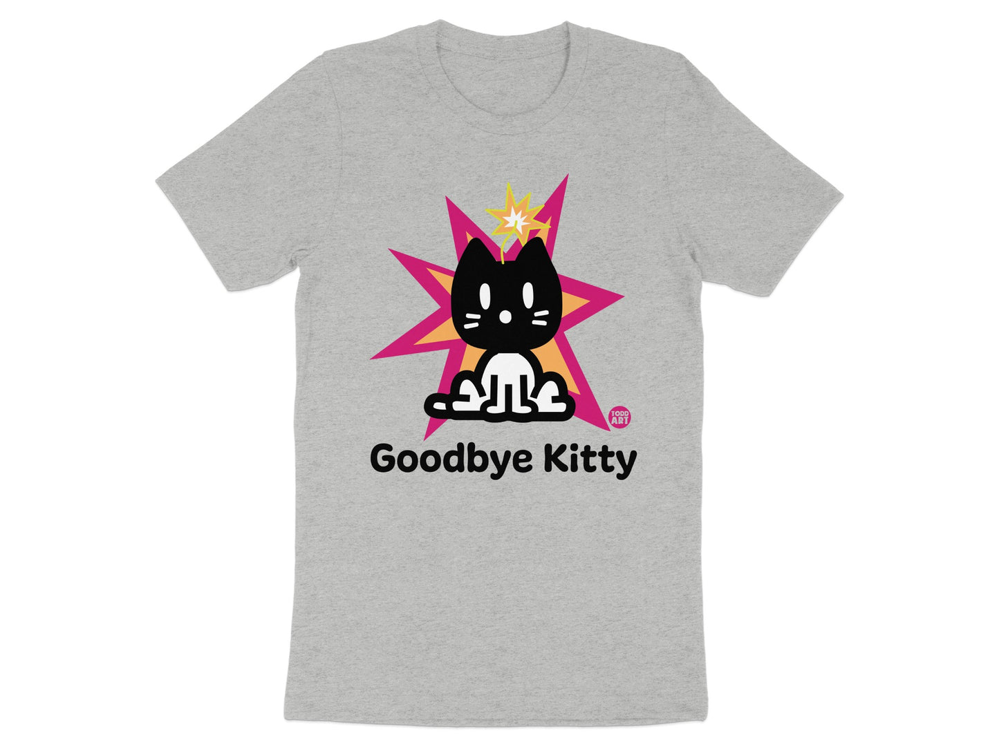 Goodbye Kitty Graphic T-Shirt with Starburst Design