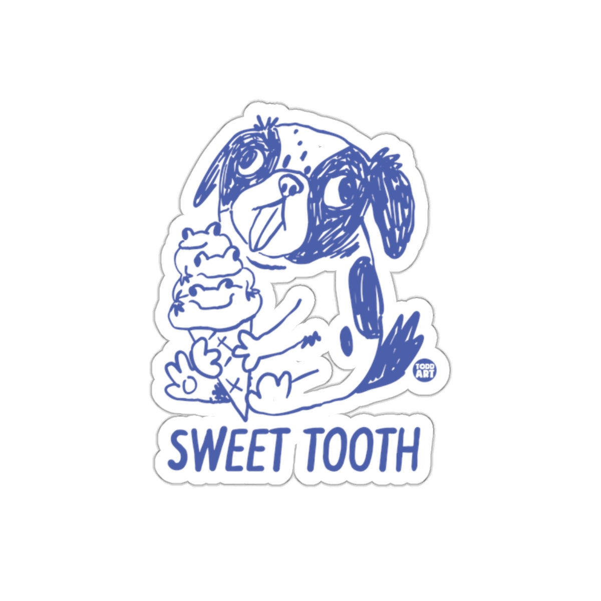 Sweet Tooth Dog with Ice Cream Sticker