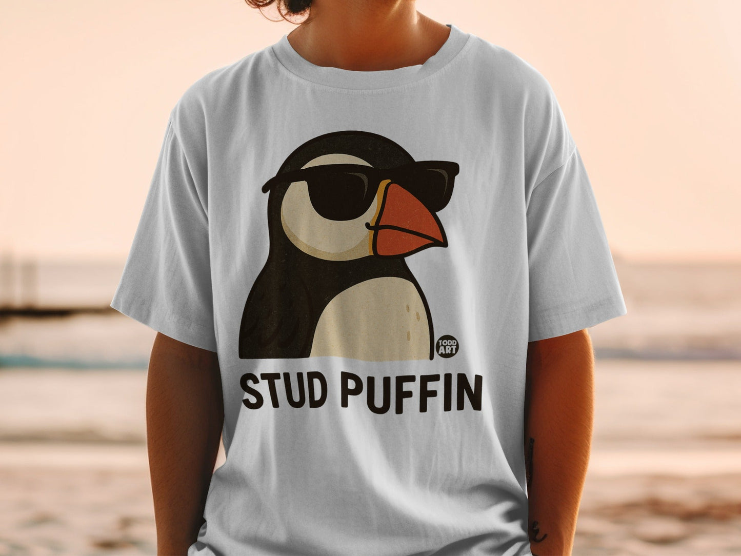 Cool Stud Puffin Graphic Printed T-Shirt Todd Art Design