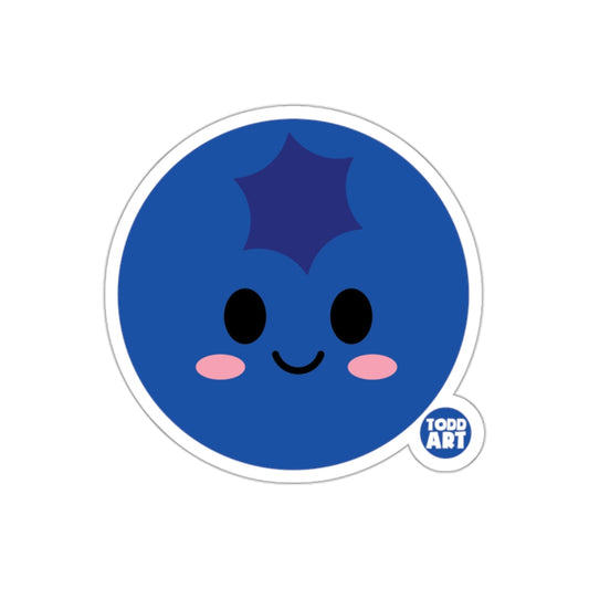 Cute Blueberry Todd Art Smiling Face Sticker Product