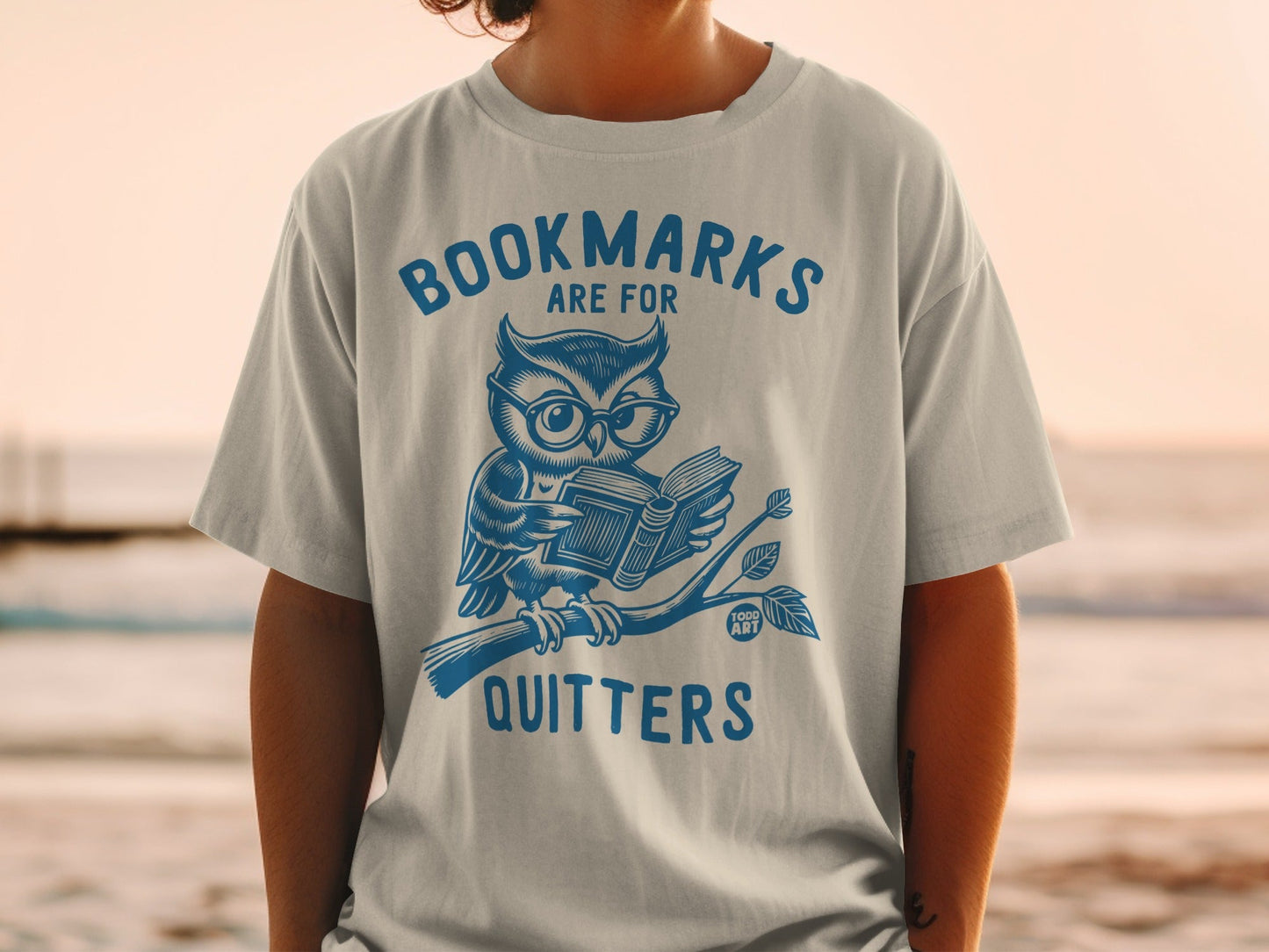 Bookmarks Are For Quitters Owl Graphic T-Shirt