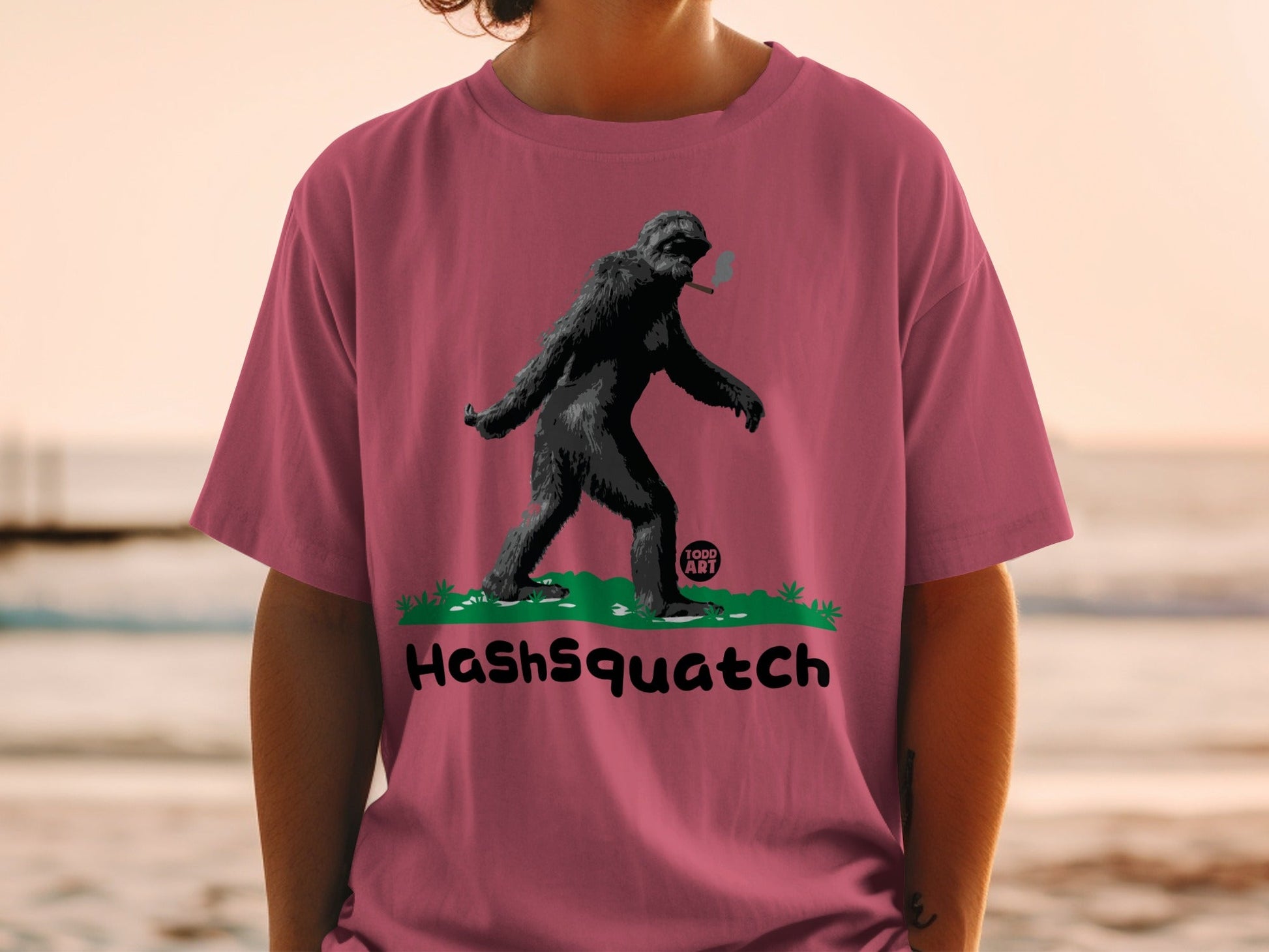 HashSquatch Bigfoot Design Graphic T-Shirt