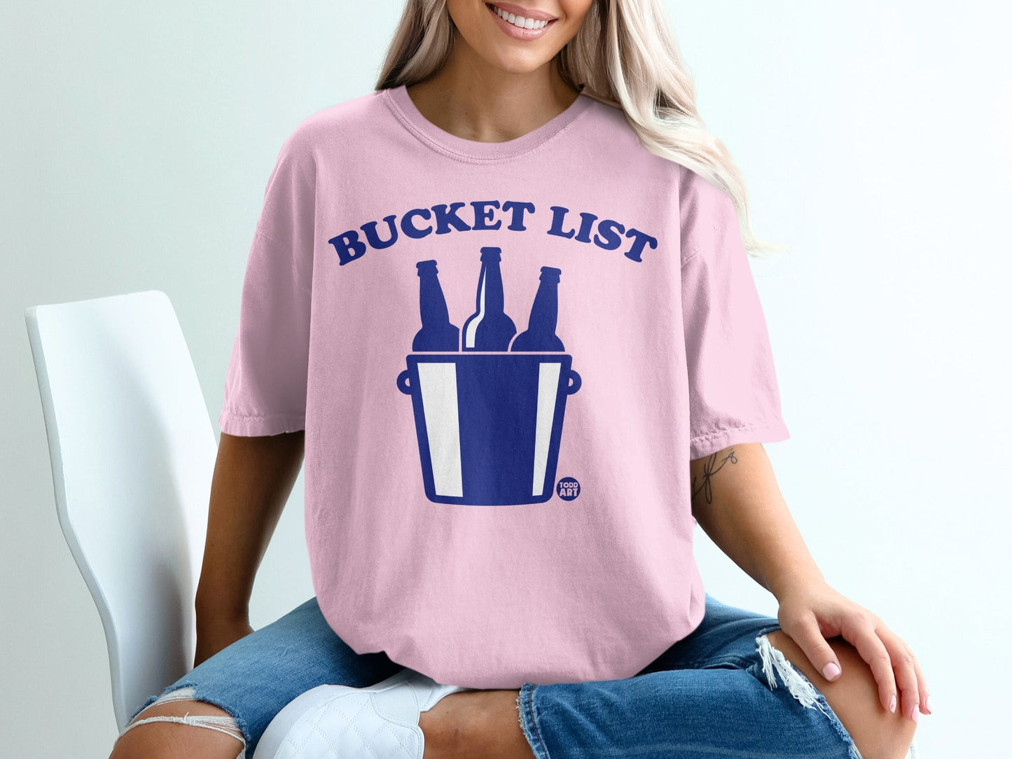 Bucket List Beer Bottle Graphic Tee Shirt