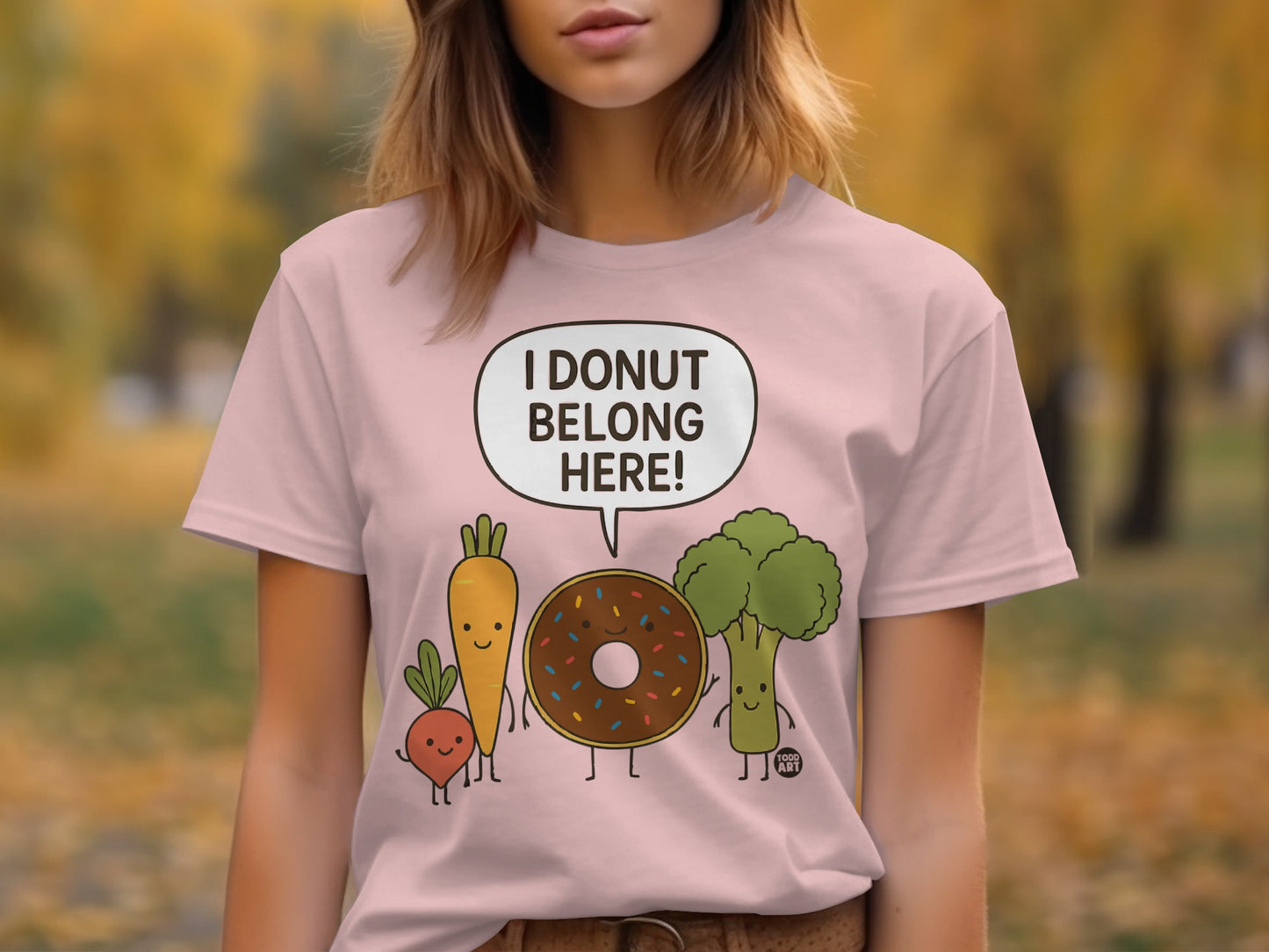 I Donut Belong Here Cute Cartoon Vegetables T-shirt