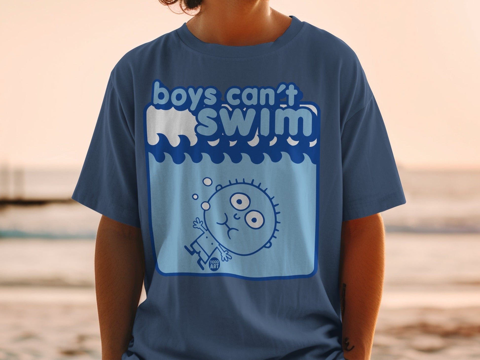 Boys Can't Swim Cute Graphic Funny T-Shirt for All Ages