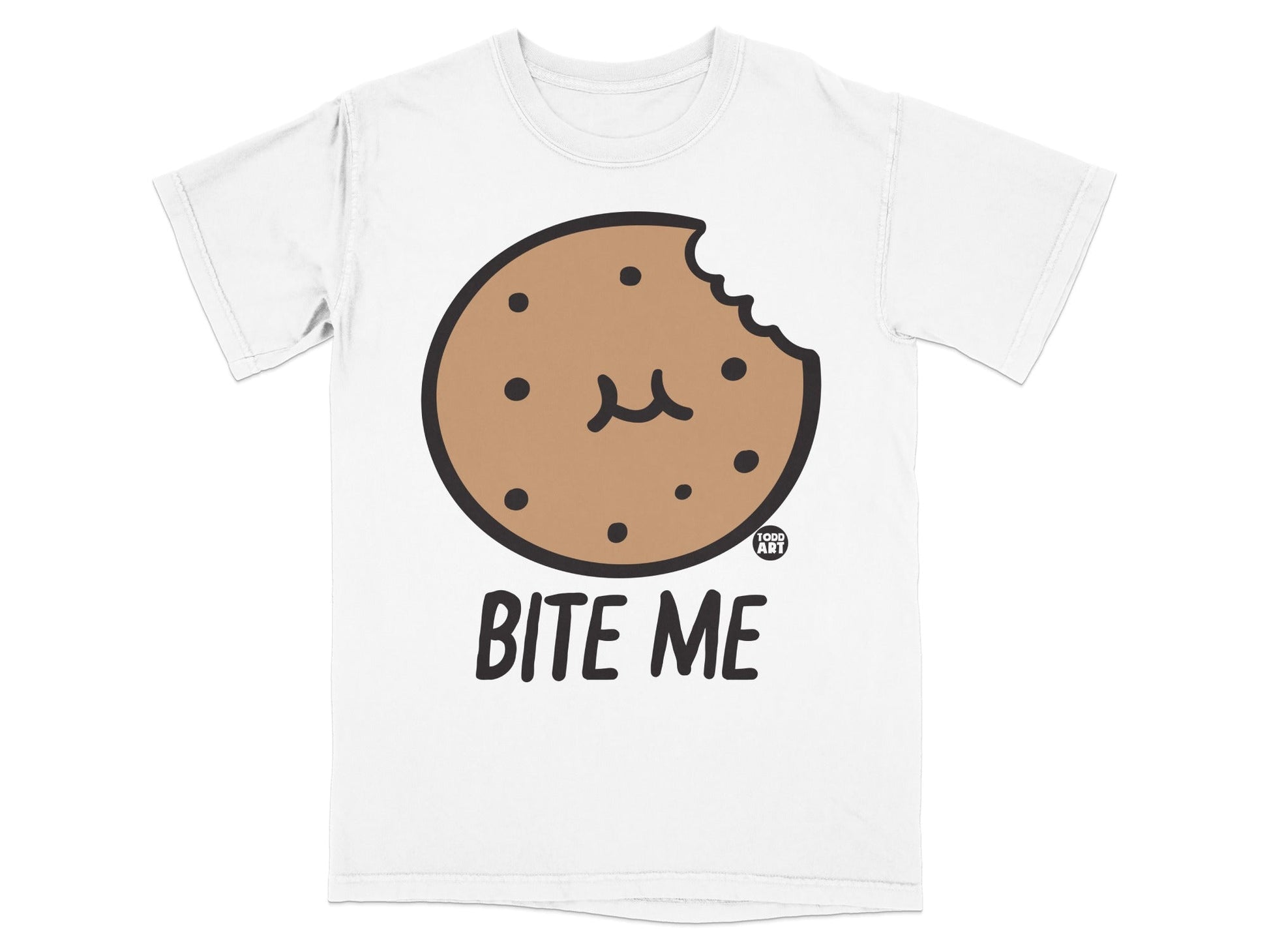 Bite Me Cookie Graphic White T-shirt