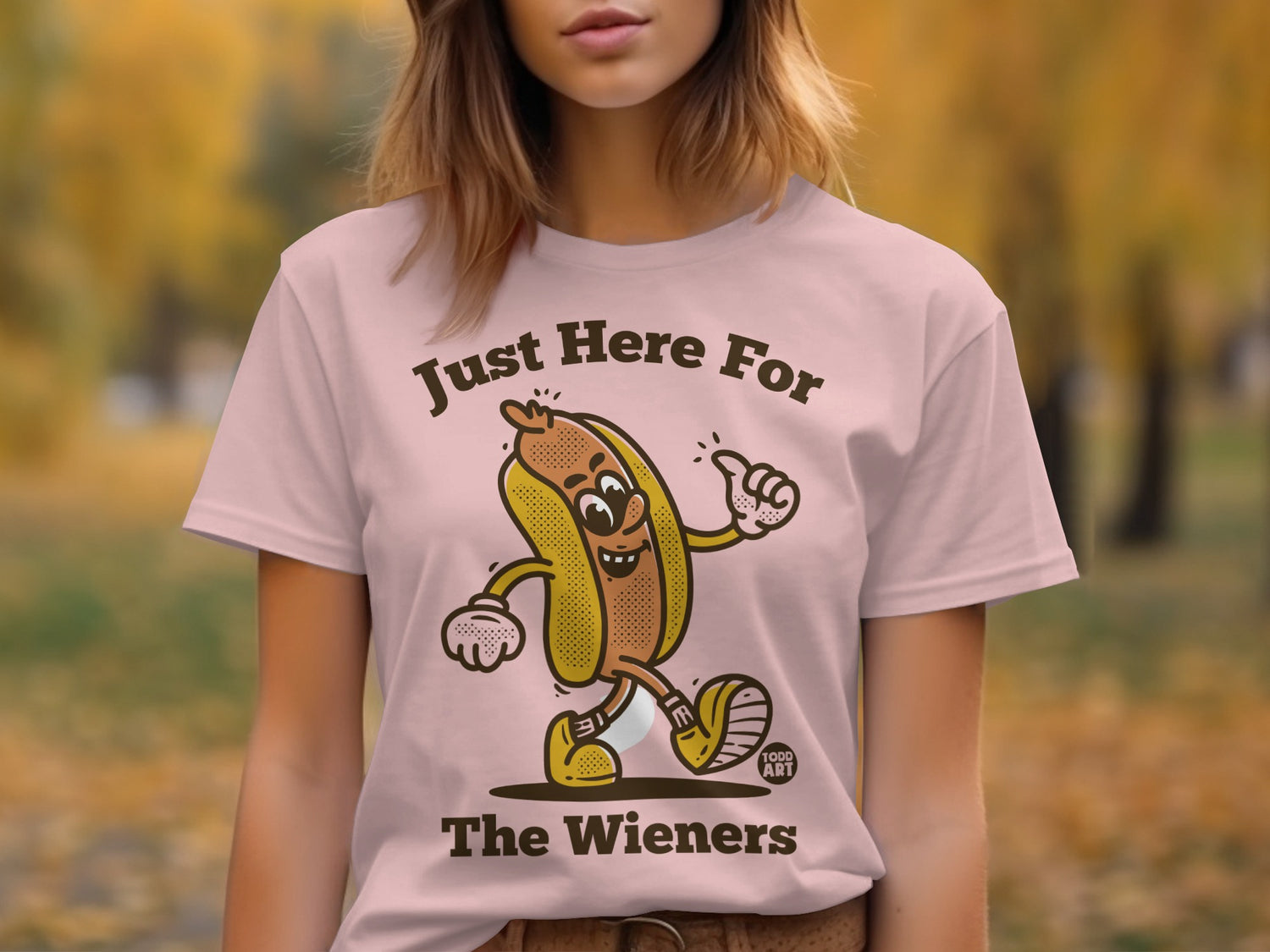 Just Here For The Wieners Funny Graphic Tee product