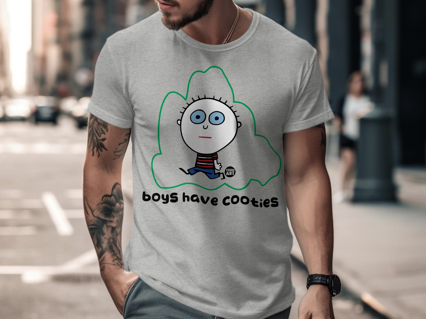 Boys Have Cooties Funny Character T-shirt