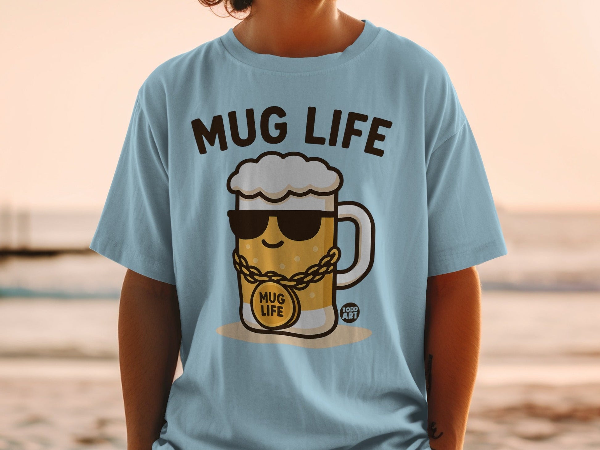Mug Life Funny Cartoon Beer Graphic Tshirt