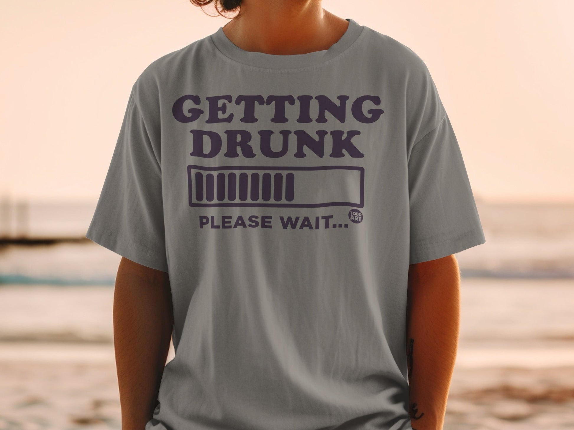 Getting Drunk Please Wait Graphic T-Shirt