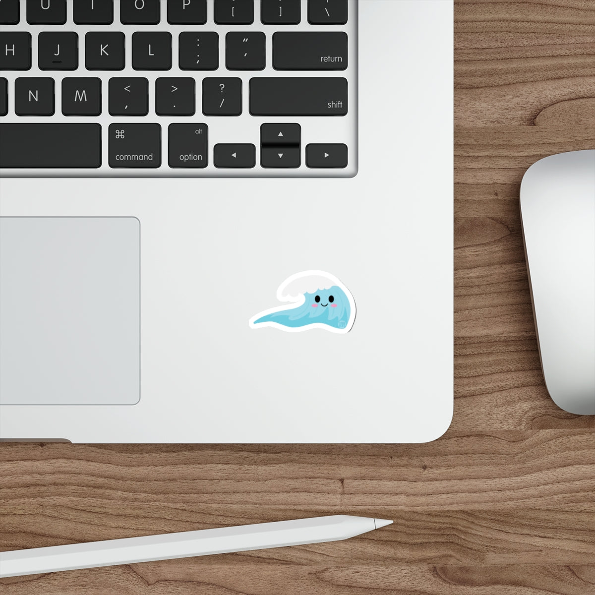 Cute Smiling Wave Sticker for Laptop and Gadget Decor