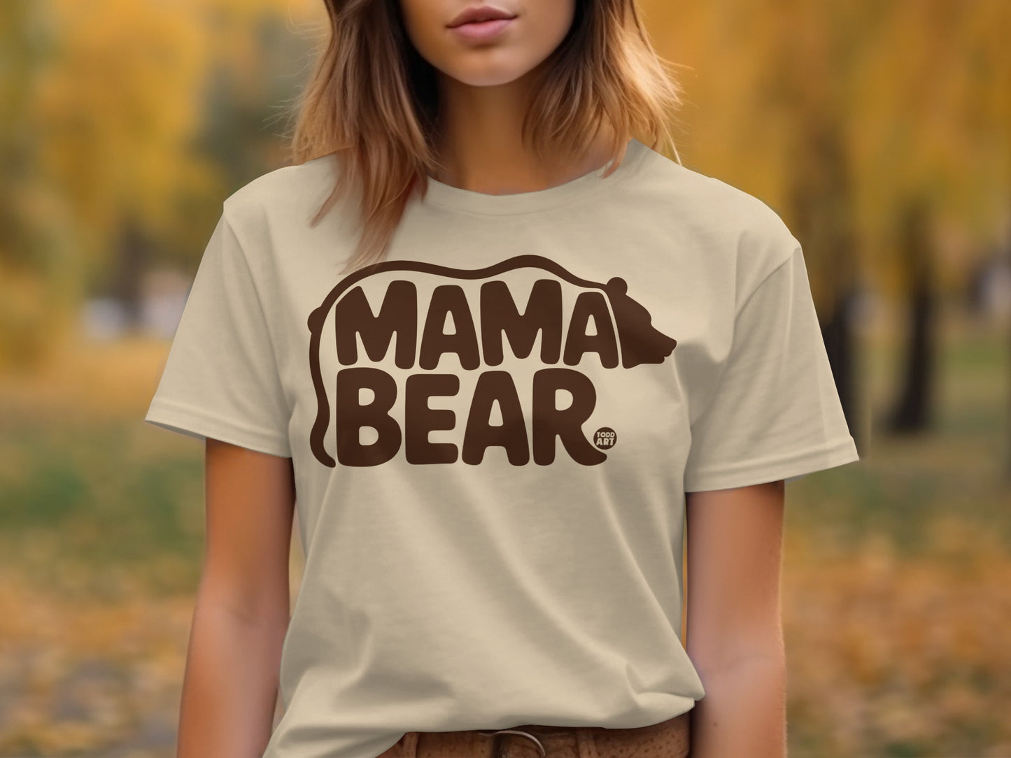 Mama Bear Graphic T-Shirt with Bold Bear Design