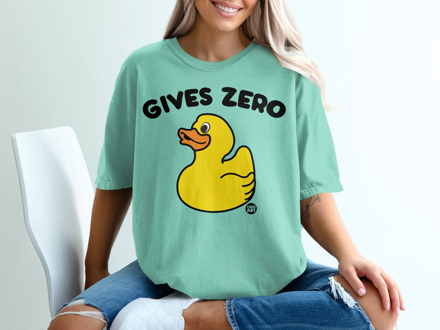 Gives Zero Duck Graphic Tee Shirt