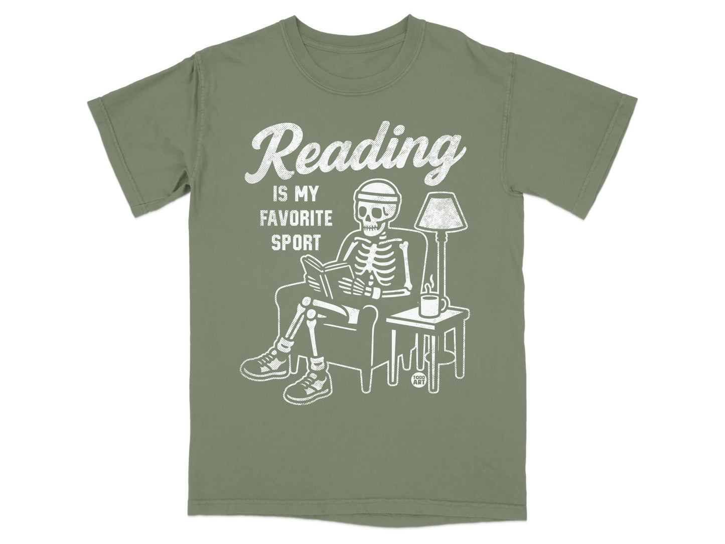 Reading is My Favorite Sport Skeleton T-Shirt