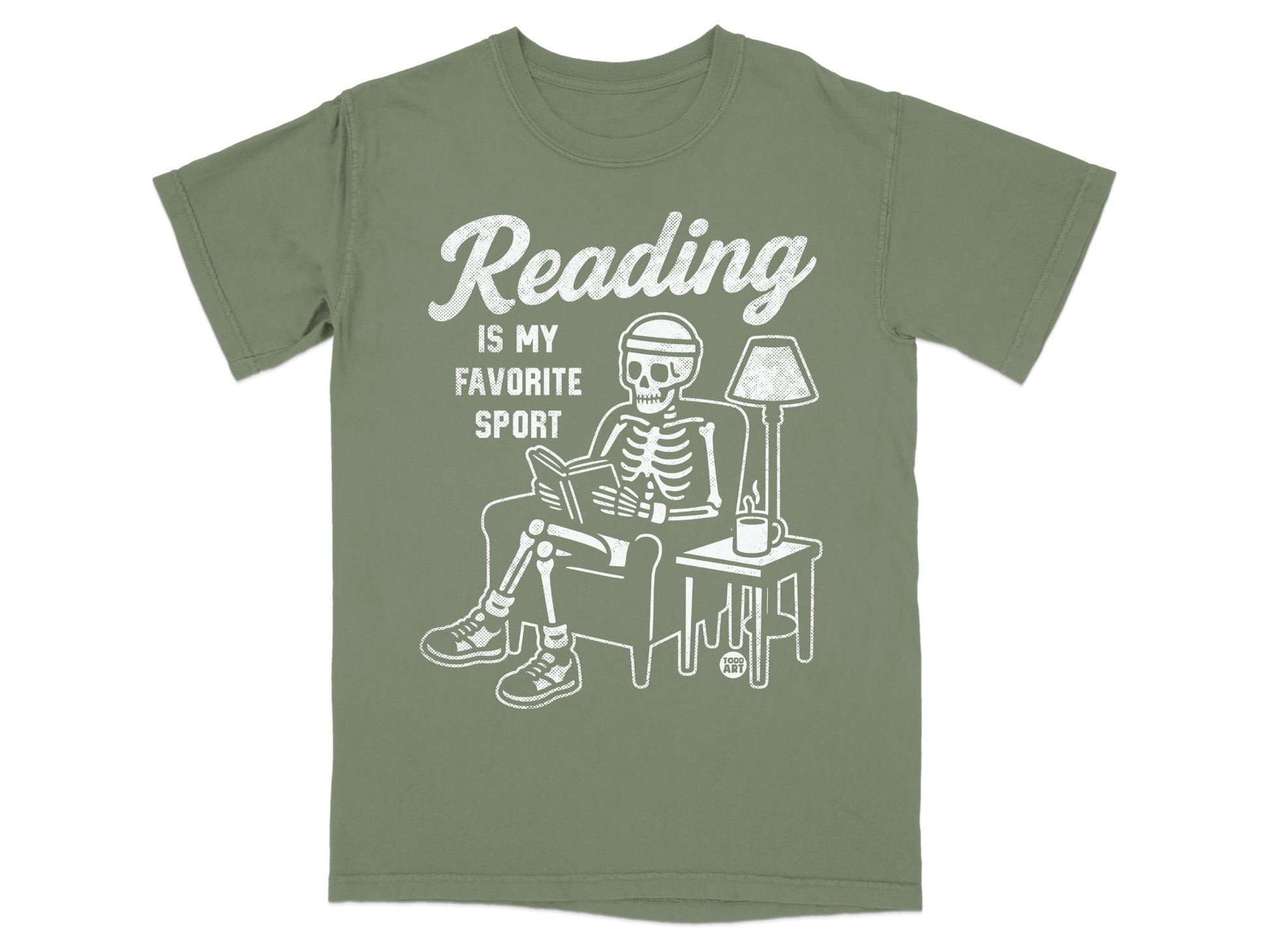 Reading is My Favorite Sport Skeleton T-Shirt