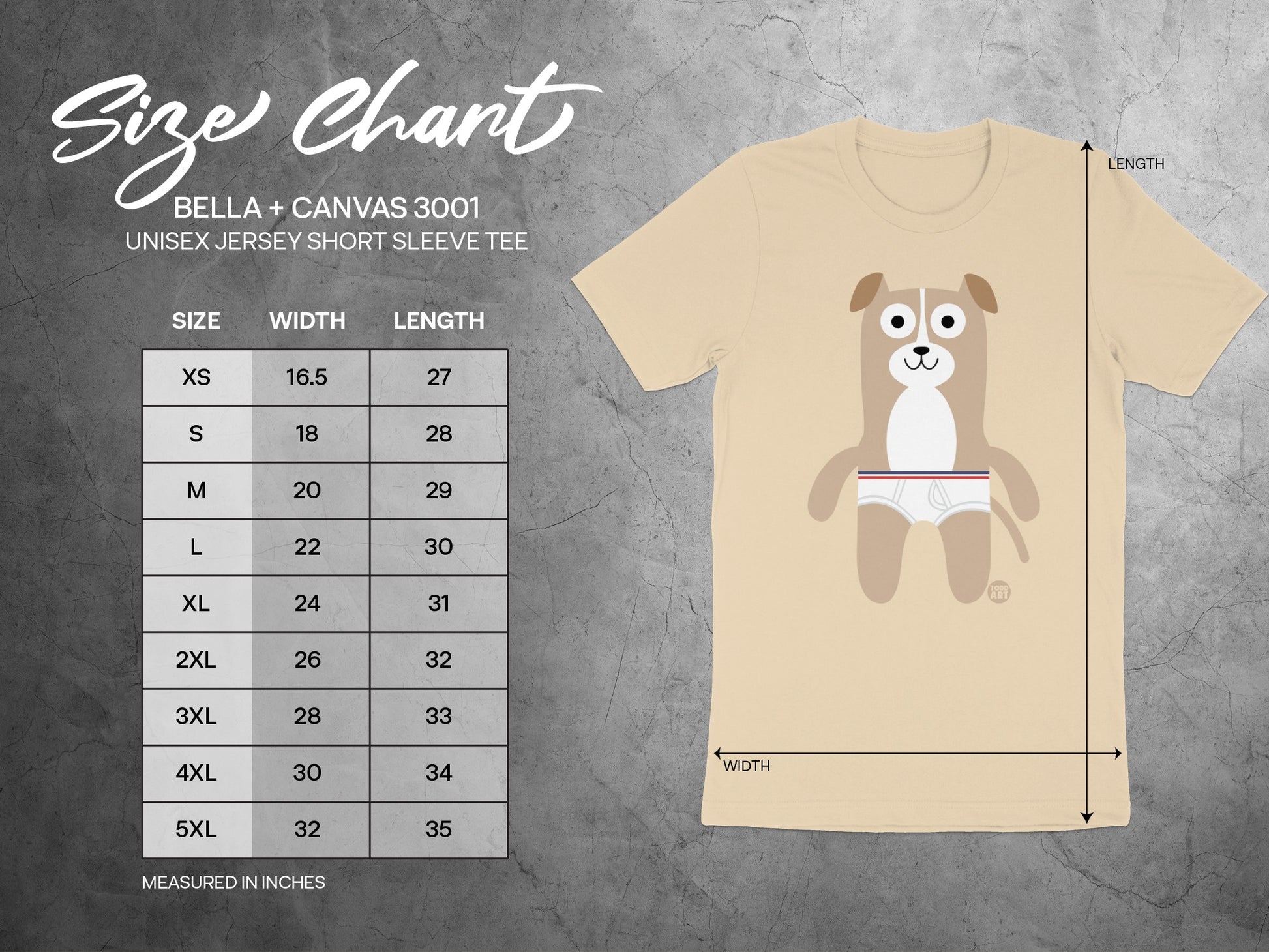 Cute Dog with Underwear Graphic Unisex Short Sleeve Tee