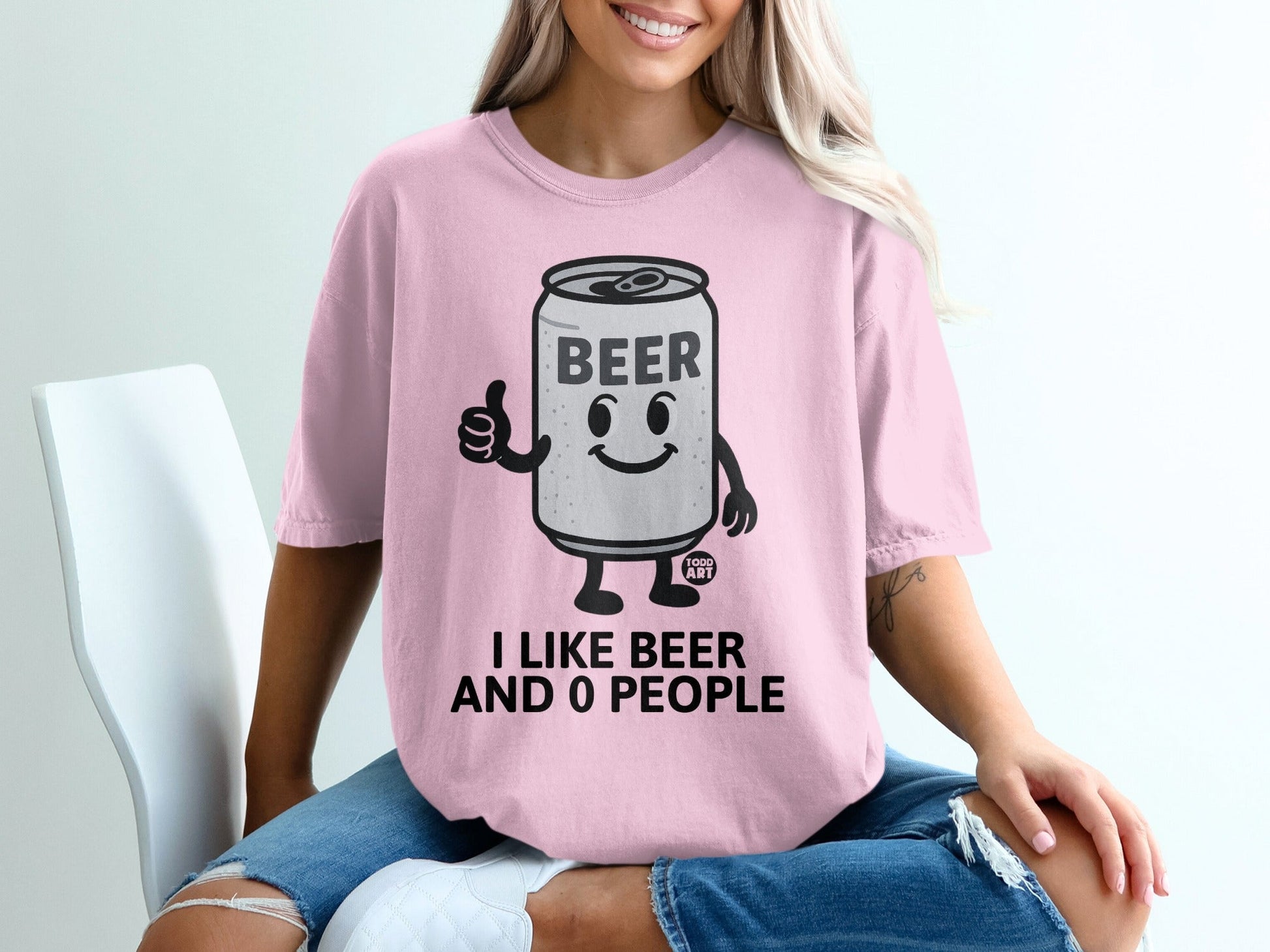 I Like Beer And 0 People Fun Graphic T-Shirt