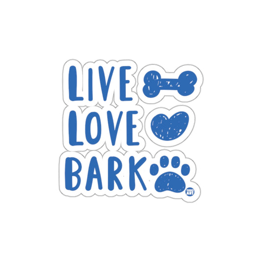 Live Love Bark Paw Print Dog Lover Sticker