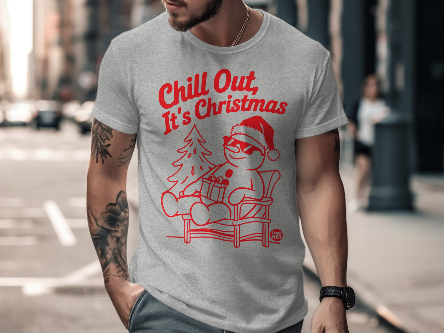 Chill Out It's Christmas Graphic Tee Holiday Shirt