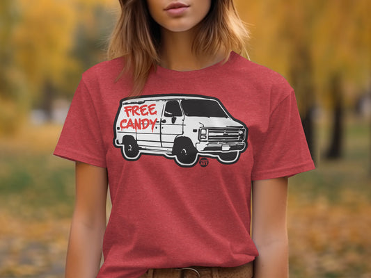 Free Candy Van Graphic T-Shirt with Funny Design