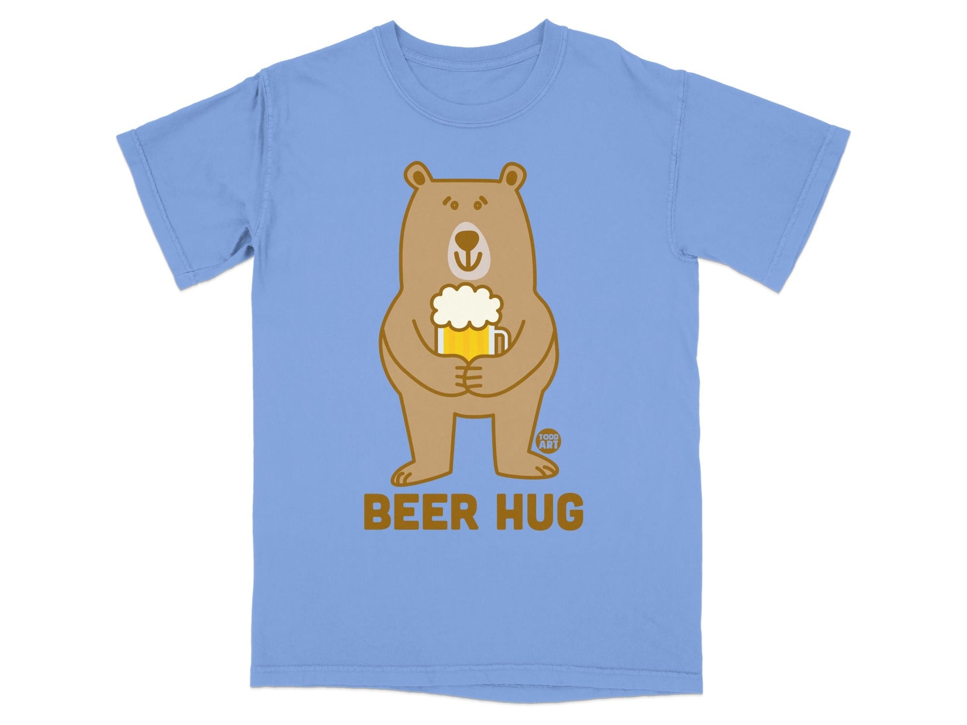 BEER HUG Bear Holding Beer Graphic Shirt