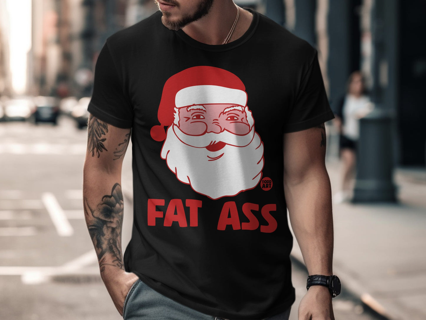 Funny Santa Claus Fat Ass Graphic T-shirt product