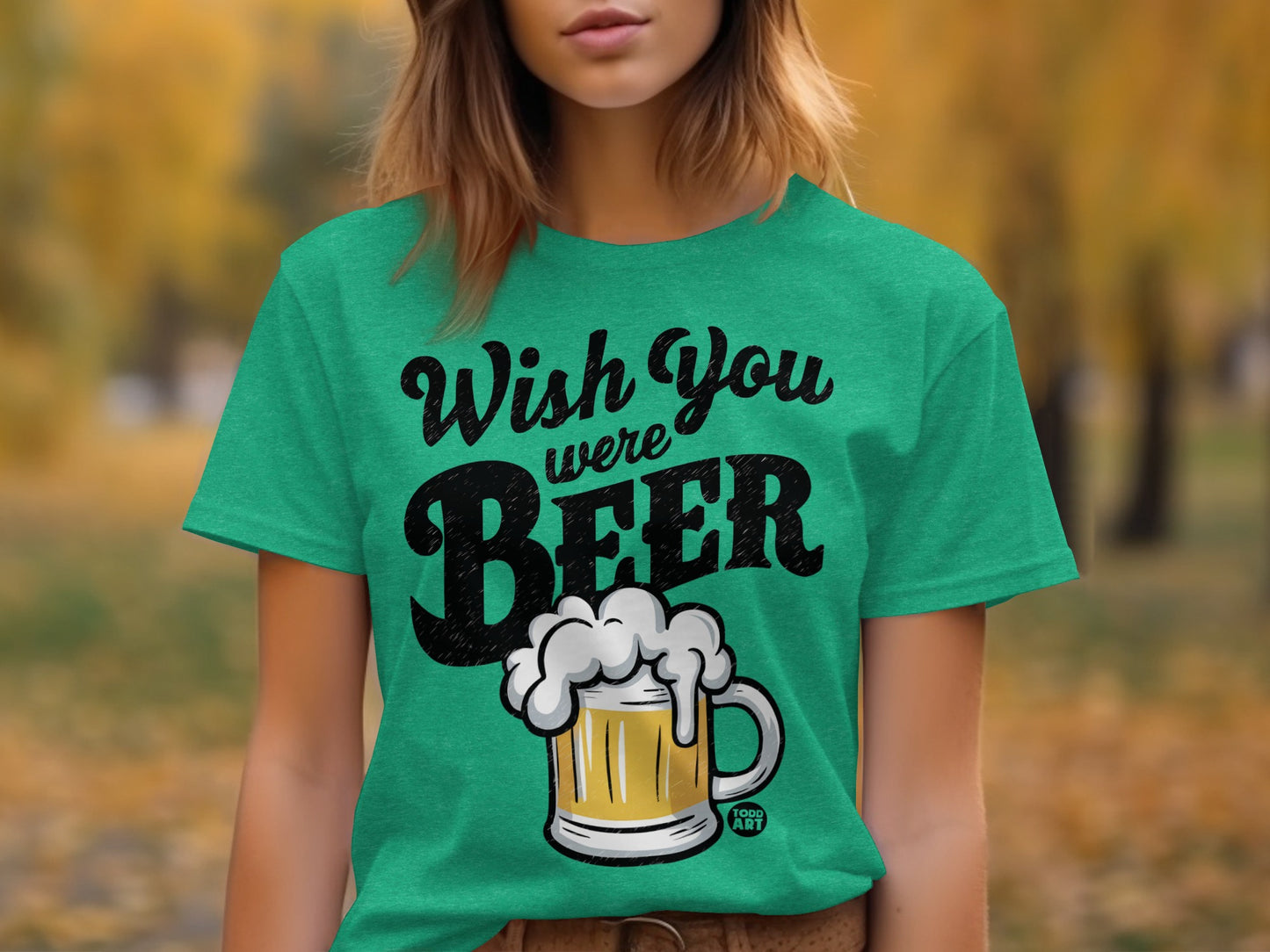 Wish You Were Beer Funny Graphic Tee Shirt
