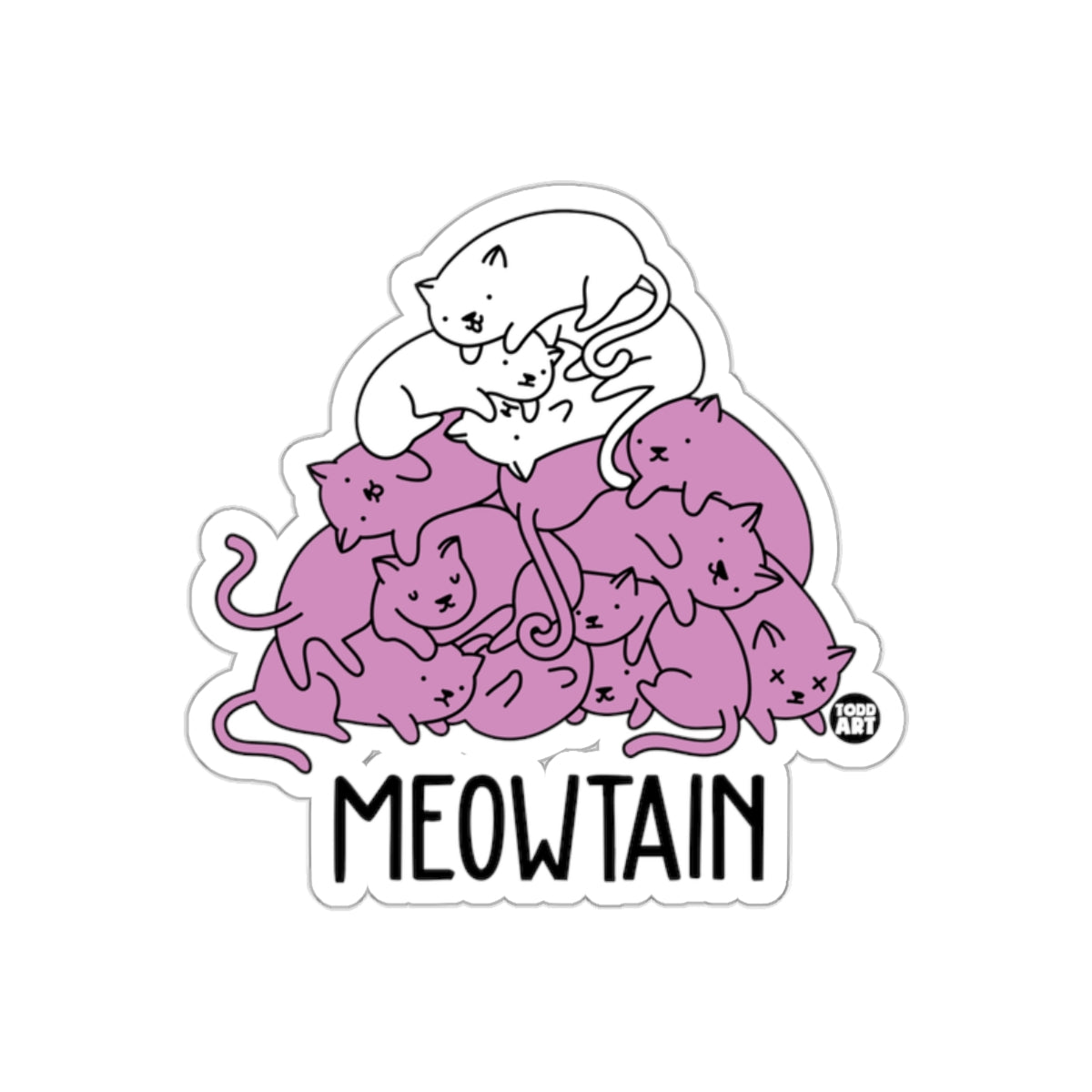 Meowtain Cute Cats Stack Design sticker