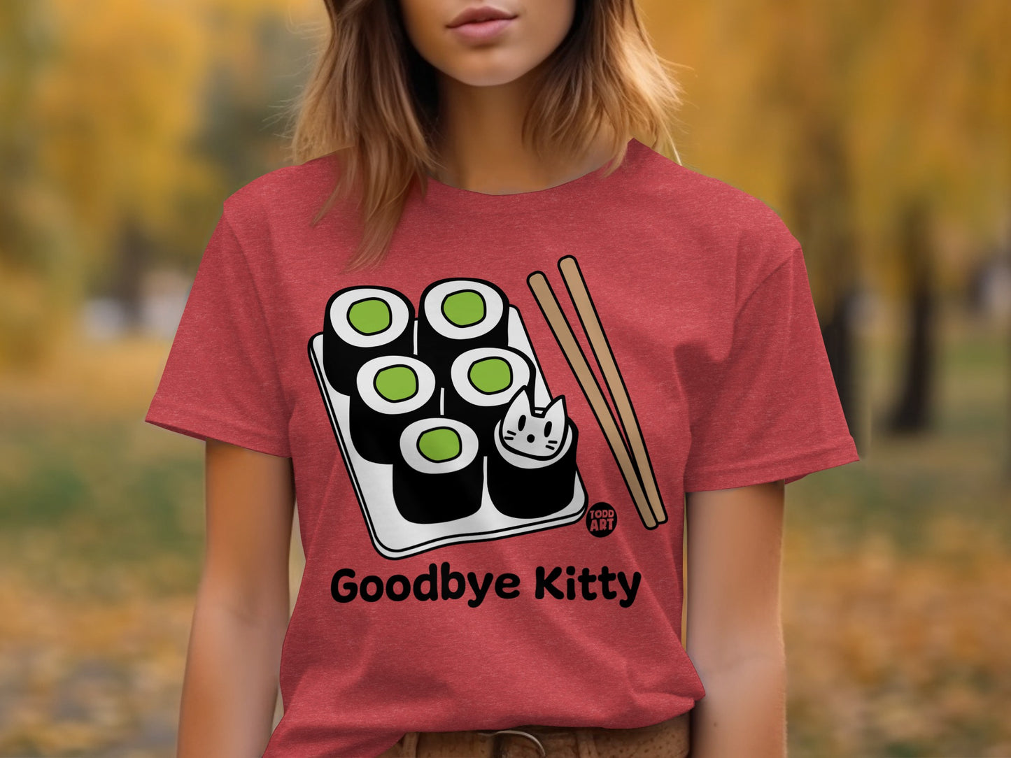 Goodbye Kitty Sushi Graphic T-shirt for Sushi Lovers