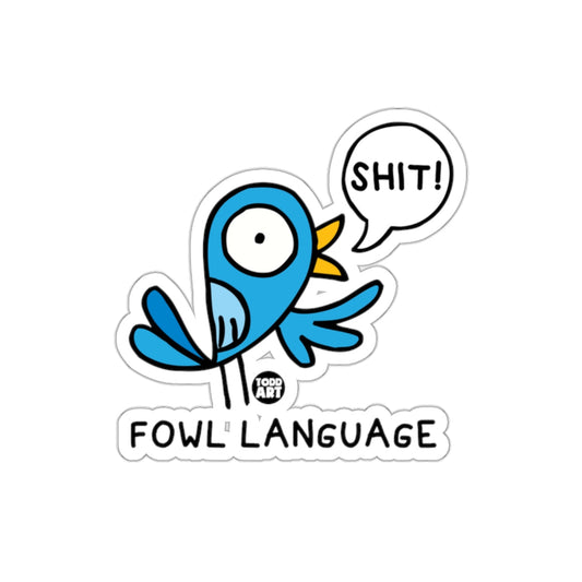 Funny Blue Bird Fowl Language Design Sticker