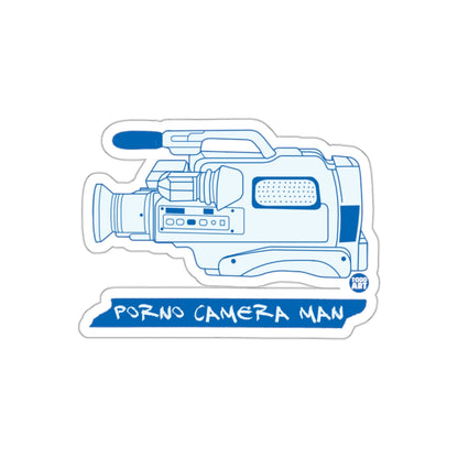 PORNO CAMERA MAN Blue Artwork Sticker