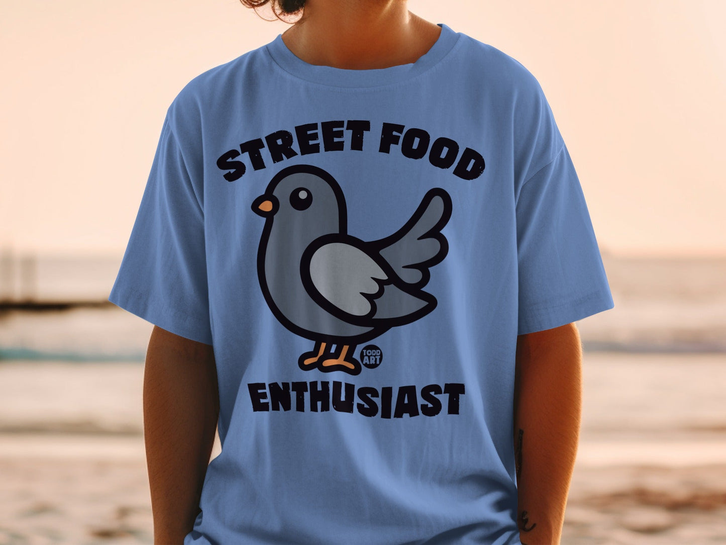 Street Food Enthusiast Pigeon Graphic T-Shirt