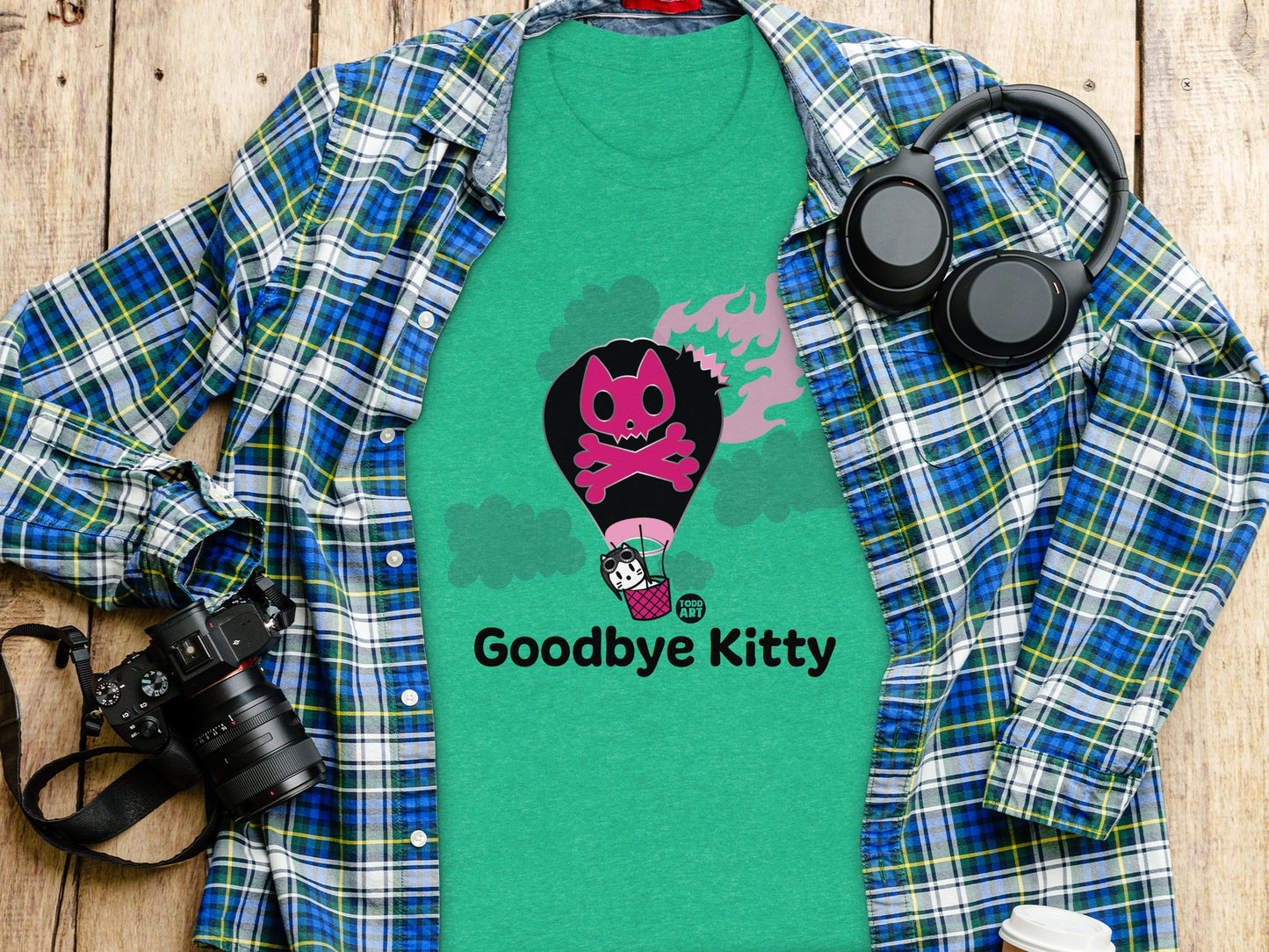 Goodbye Kitty Graphic Tee Fun Casual T-Shirt Design