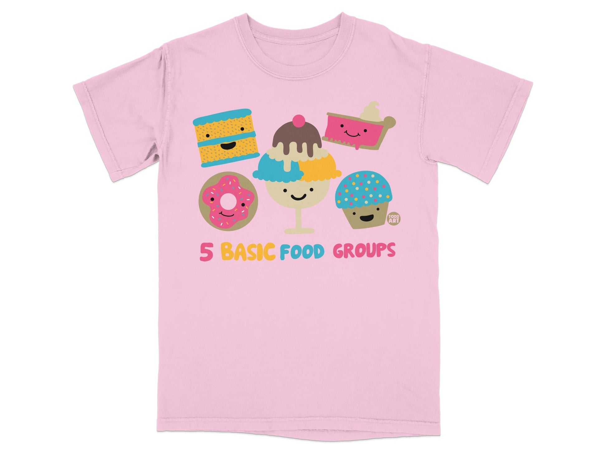 5 Basic Food Groups Cute and Fun T-Shirt Design