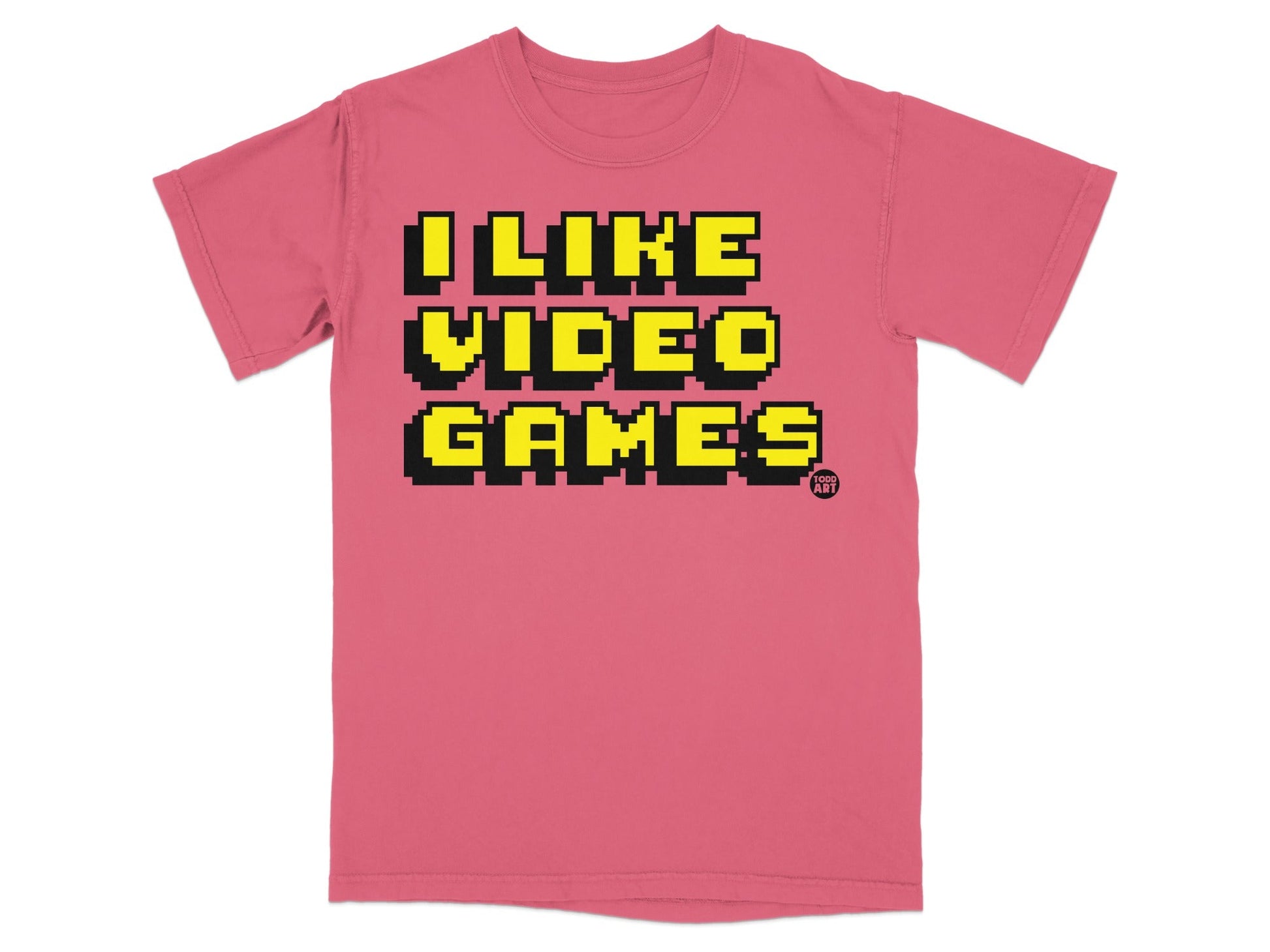 I Like Video Games Pink Graphic T-Shirt