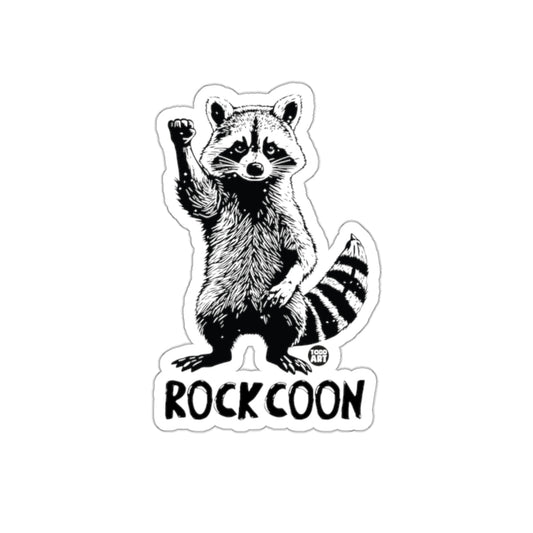 RockCoon Cute Raccoon With Raised Fist Design sticker