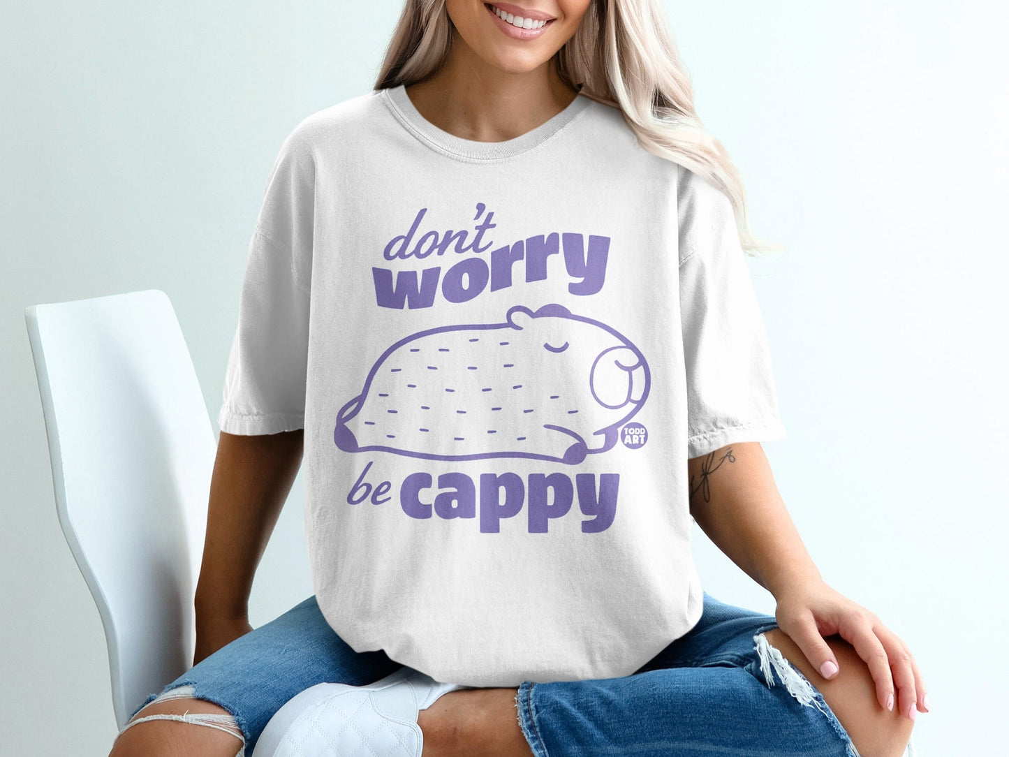 Don't Worry Be Cappy Graphic Casual T-Shirt