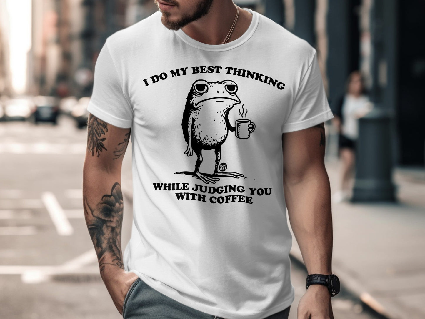 I Do My Best Thinking While Judging You With Coffee Shirt