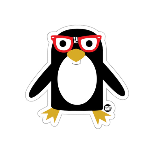 Cute Penguin With Red Glasses Todd Art Sticker Decal