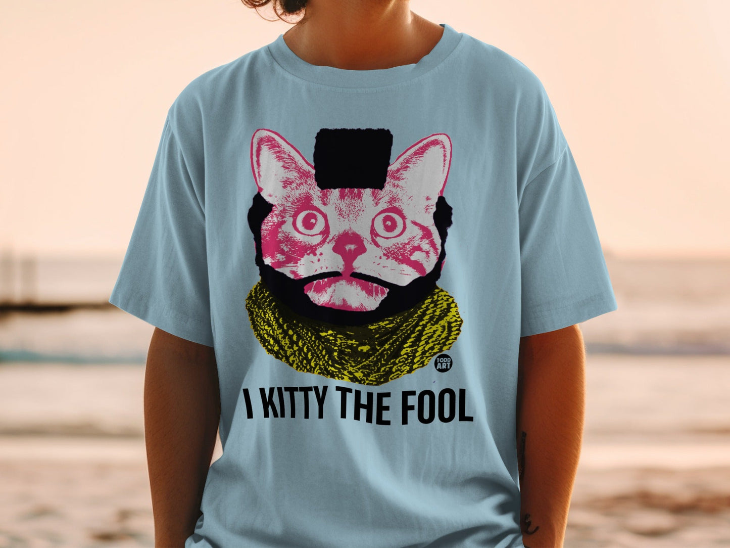 I Kitty The Fool Retro Cat Design Graphic T-Shirt